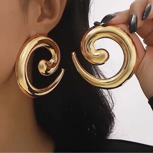 Gold Statement Gloss Earrings